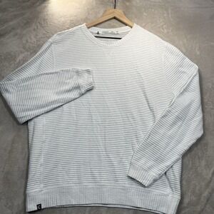 Criquet Quilted Crew Sweatshirt In Off-White Size 2XL Minimalist Golf